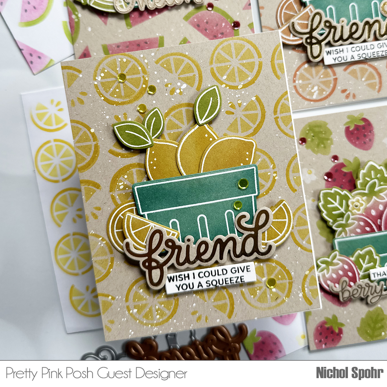 Pretty Pink Posh June Release Blog Hop Day Fruit Salad Cards