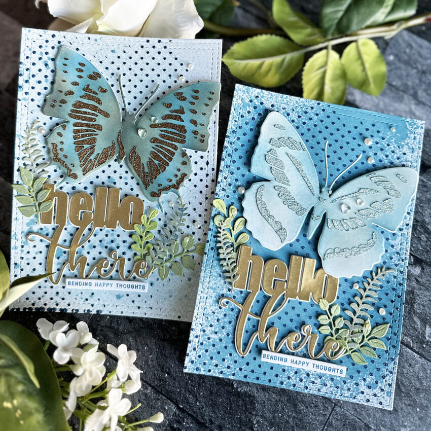 Vintage Butterfly Card with Tim Holtz Distress Inks & Stamps