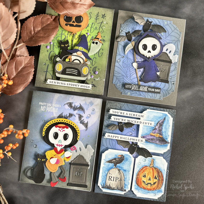 Halloween Betterpress Cards (4 Cards with Spellbinders August 2023  Collections) – Nichol Spohr LLC