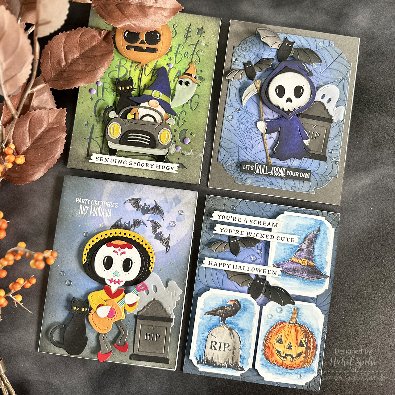 Halloween Betterpress Cards (4 Cards with Spellbinders August 2023 ...