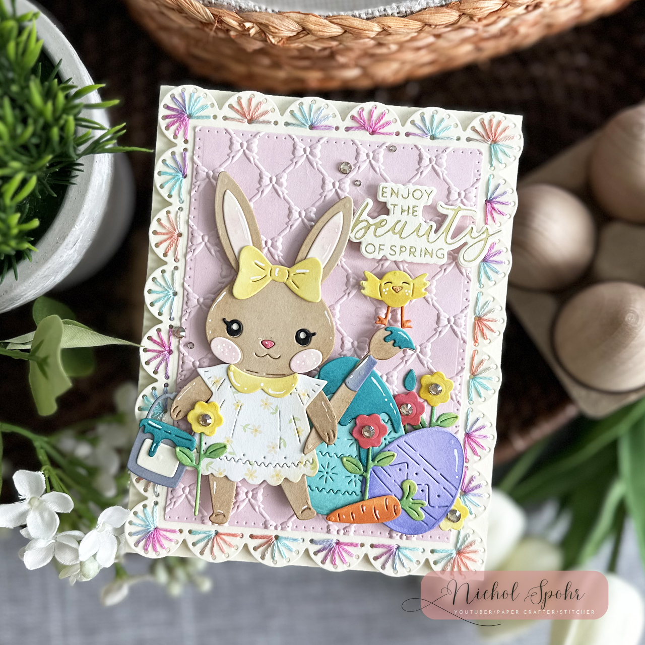 CREATE Your Own STUNNING EASTER Handmade Card with Die Cut and Stitch ...
