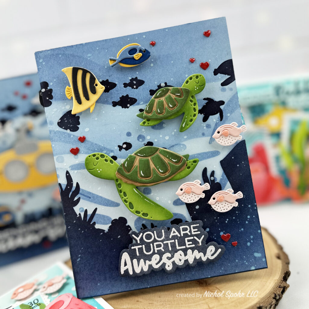 Waffle Flower Under the Sea Release | 4 Layered Ocean Scene Cards
