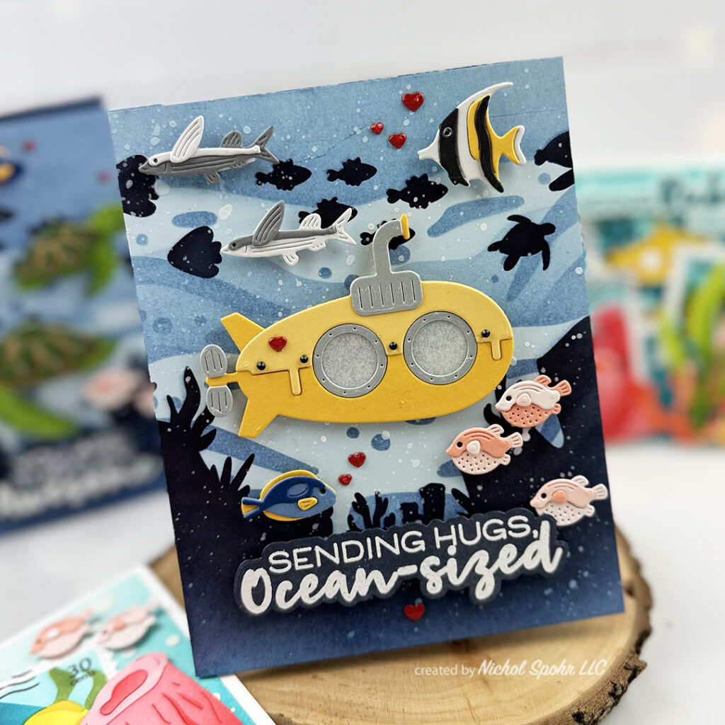 Waffle Flower Under the Sea Release | 4 Layered Ocean Scene Cards